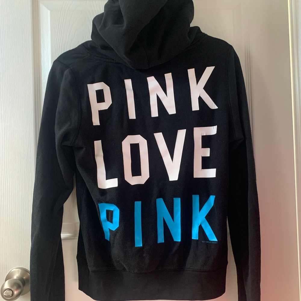 Victoria’s Secret Pink Black Hooded Sweatshirt